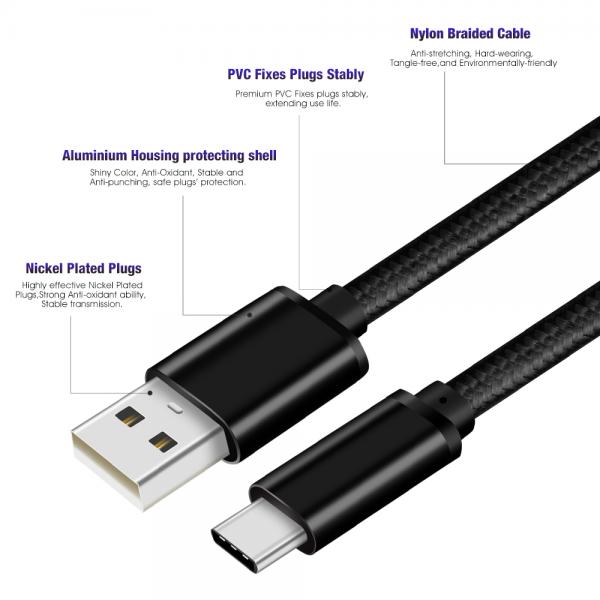 Picture of USB2.0 Type-C cable Nylon（black）